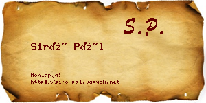 Siró Pál névjegykártya
